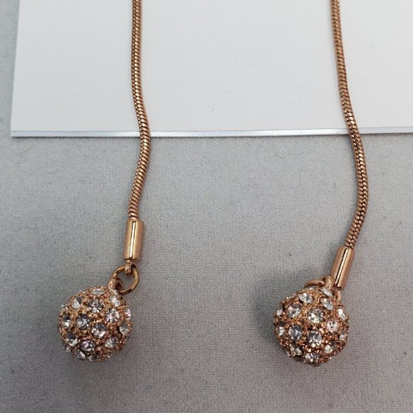 2 for $15 Fragments fish hook gold with rhinestone ball dangle earring - Picture 3 of 4